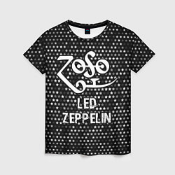 Женская футболка Led Zeppelin glitch на темном фоне