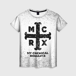 Женская футболка My Chemical Romance с потертостями на светлом фоне