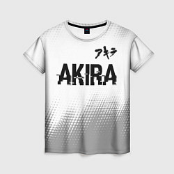 Женская футболка Akira glitch на светлом фоне: символ сверху