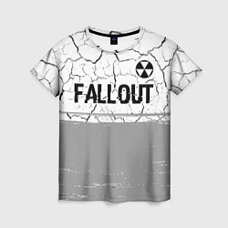 Футболка женская Fallout glitch на светлом фоне: символ сверху, цвет: 3D-принт
