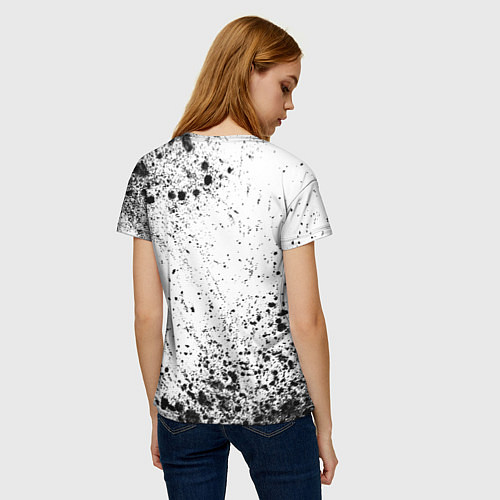 Женская футболка Cyberpunk 2077 glitch на светлом фоне / 3D-принт – фото 4