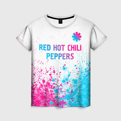 Женская футболка Red Hot Chili Peppers neon gradient style: символ
