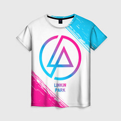 Женская футболка Linkin Park neon gradient style