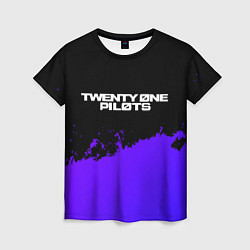 Женская футболка Twenty One Pilots purple grunge