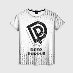 Женская футболка Deep Purple с потертостями на светлом фоне
