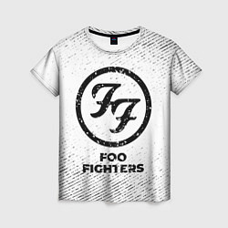 Женская футболка Foo Fighters с потертостями на светлом фоне