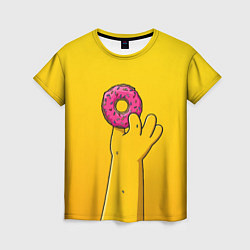 Женская футболка Гомер и пончик