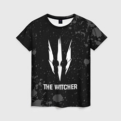 Женская футболка The Witcher glitch на темном фоне