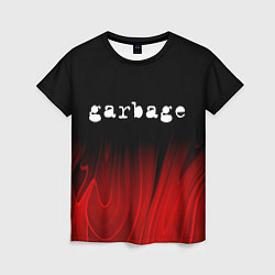 Женская футболка Garbage red plasma