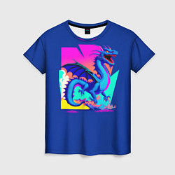 Женская футболка Дракон synthwave