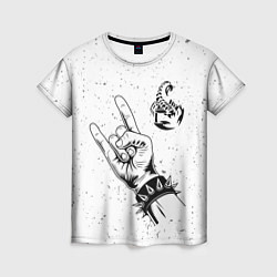 Женская футболка Scorpions и рок символ