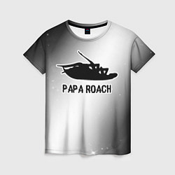 Женская футболка Papa Roach glitch на светлом фоне