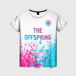 Женская футболка The Offspring neon gradient style: символ сверху