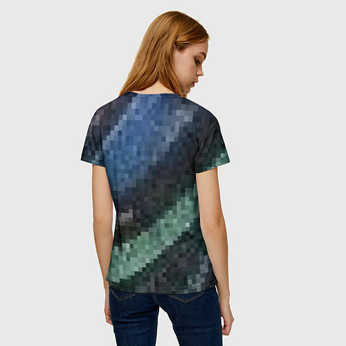 Женская футболка Пиксельный узор / 3D-принт – фото 4