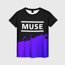 Женская футболка Muse purple grunge