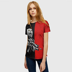 Футболка женская Кот гангстер с m4a4, цвет: 3D-принт — фото 2