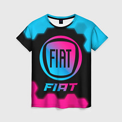 Женская футболка Fiat - neon gradient