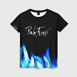 Женская футболка Pink Floyd blue fire