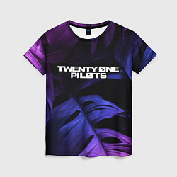 Женская футболка Twenty One Pilots neon monstera