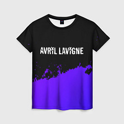 Женская футболка Avril Lavigne purple grunge