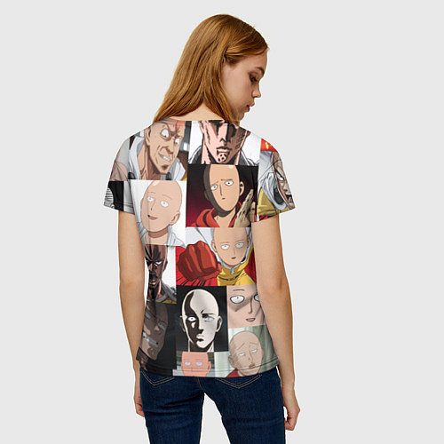 Женская футболка Saitama - many faces / 3D-принт – фото 4