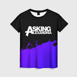 Женская футболка Asking Alexandria purple grunge