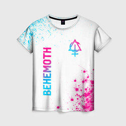 Женская футболка Behemoth neon gradient style: надпись, символ