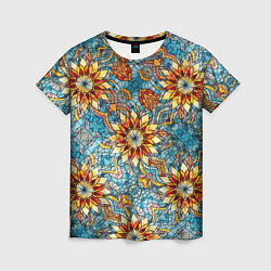 Женская футболка Витражная мозаика в стиле Арт Деко