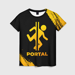 Женская футболка Portal - gold gradient