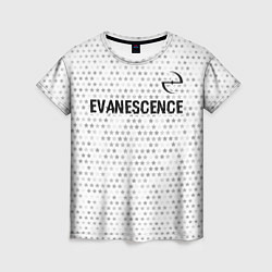 Женская футболка Evanescence glitch на светлом фоне: символ сверху