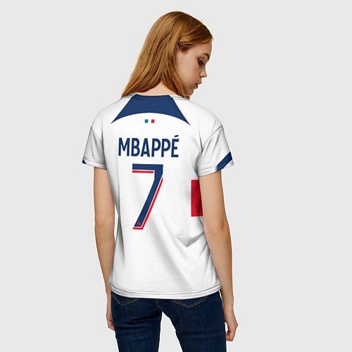 Женская футболка Килиан Мбаппе форма ПСЖ 2324 гостевая / 3D-принт – фото 4