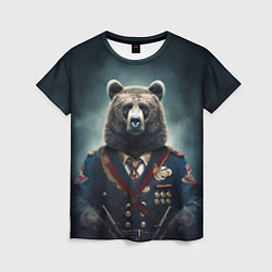 Женская футболка Русский медведь от нейросети