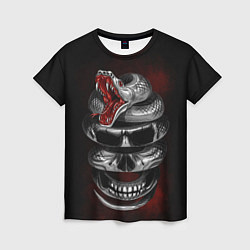 Женская футболка Snake skull