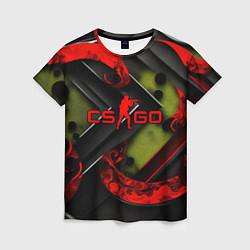 Женская футболка CS GO abstract green red