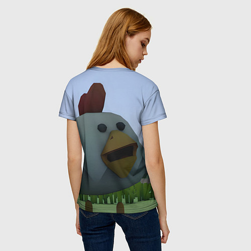 Женская футболка Chicken Gun курица в лесу / 3D-принт – фото 4