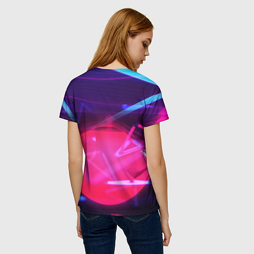 Женская футболка Неоновые лампы / 3D-принт – фото 4
