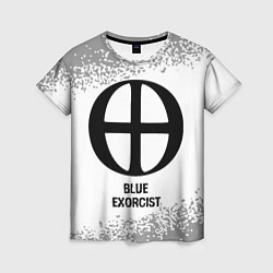 Женская футболка Blue Exorcist glitch на светлом фоне