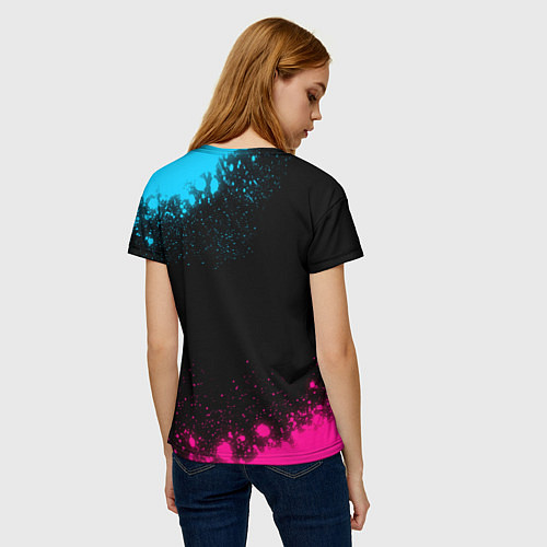 Женская футболка JoJo Bizarre Adventure - neon gradient / 3D-принт – фото 4