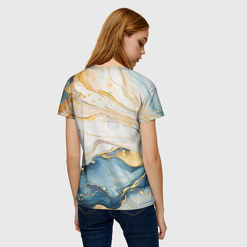 Женская футболка Мраморная абстракция / 3D-принт – фото 4