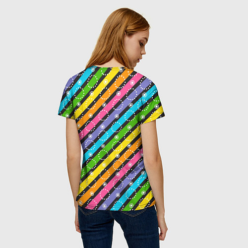 Женская футболка Затонувший сундук Грифф цветные полосы / 3D-принт – фото 4