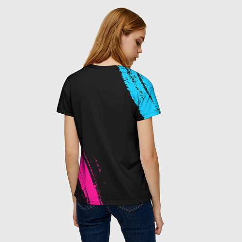 Женская футболка Spirited Away - neon gradient: надпись, символ / 3D-принт – фото 4