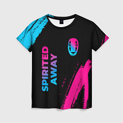 Женская футболка Spirited Away - neon gradient: надпись, символ