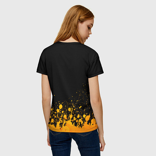 Женская футболка Spirited Away - gold gradient: символ сверху / 3D-принт – фото 4