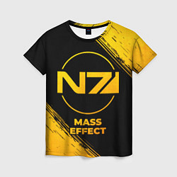 Женская футболка Mass Effect - gold gradient