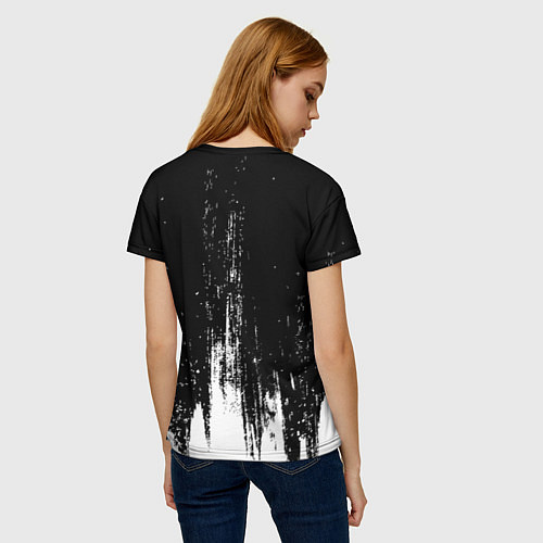 Женская футболка Burzum и рок символ на темном фоне / 3D-принт – фото 4