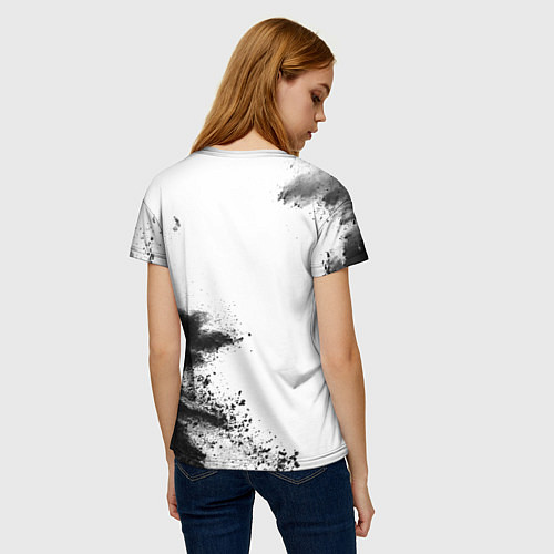 Женская футболка Disturbed и рок символ на светлом фоне / 3D-принт – фото 4