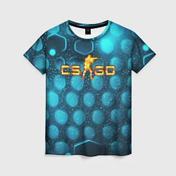 Женская футболка CS GO blue neon