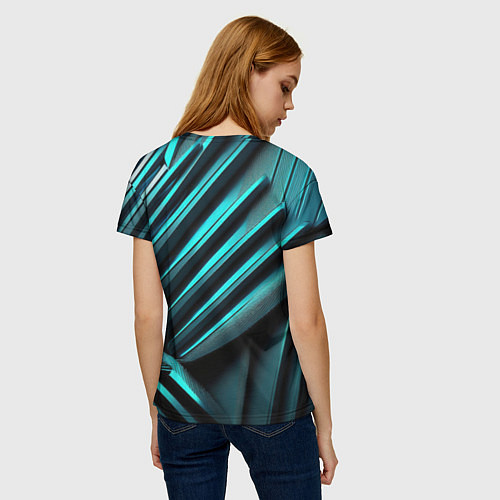 Женская футболка Объемные полосы / 3D-принт – фото 4