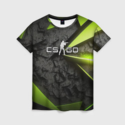 Футболка женская CS GO green black abstract, цвет: 3D-принт