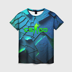 Женская футболка CS GO blue green style